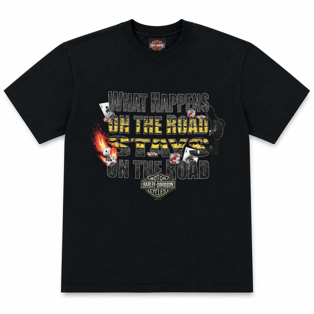 Vintage Harley-Davidson 'What Happens On The Road' T-Shirt Size Medium